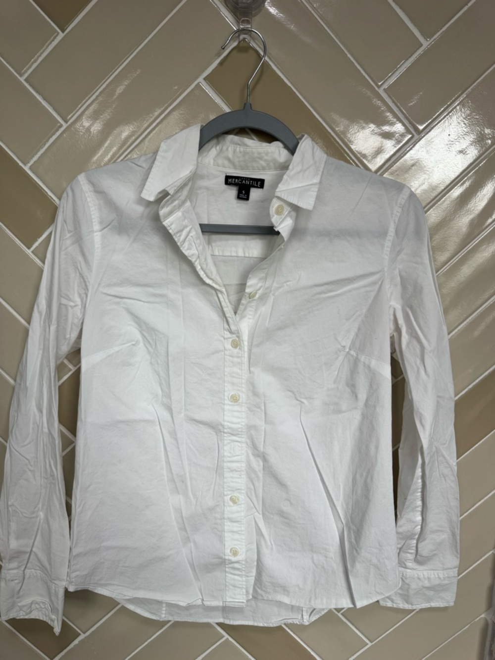 J. Crew White Button-Down Cotton Shirt